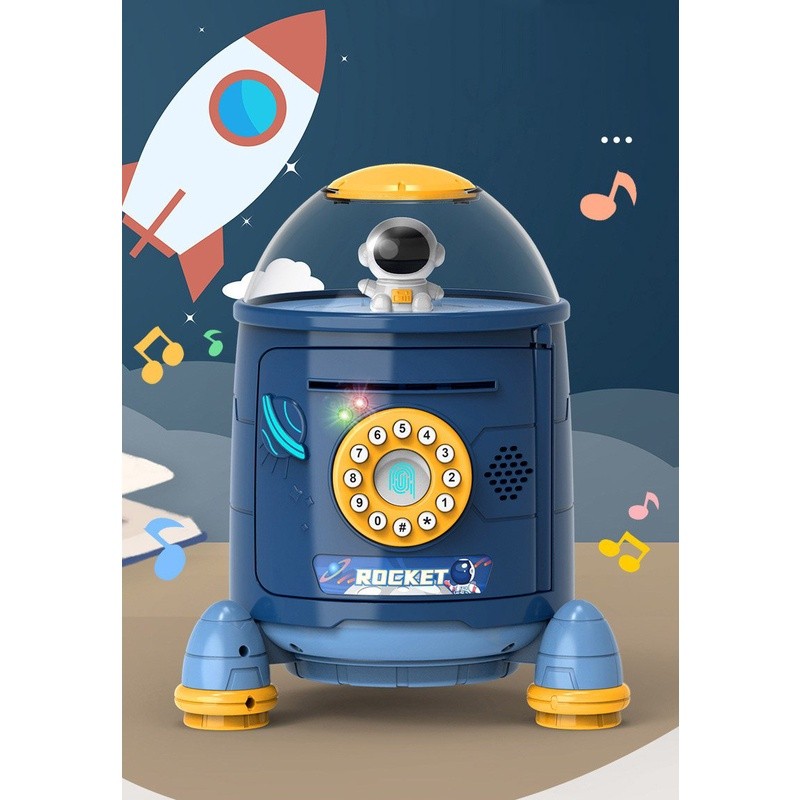 Rocket Piggy Bank ATM Celengan Anak Mainan Anak Lucu Tabungan