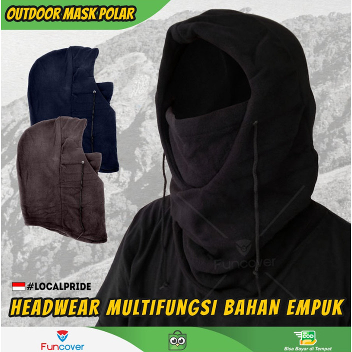 

Masker Scarf balaclava multifungsi ninja kupluk Polar 6 in 1 Full Face - merah