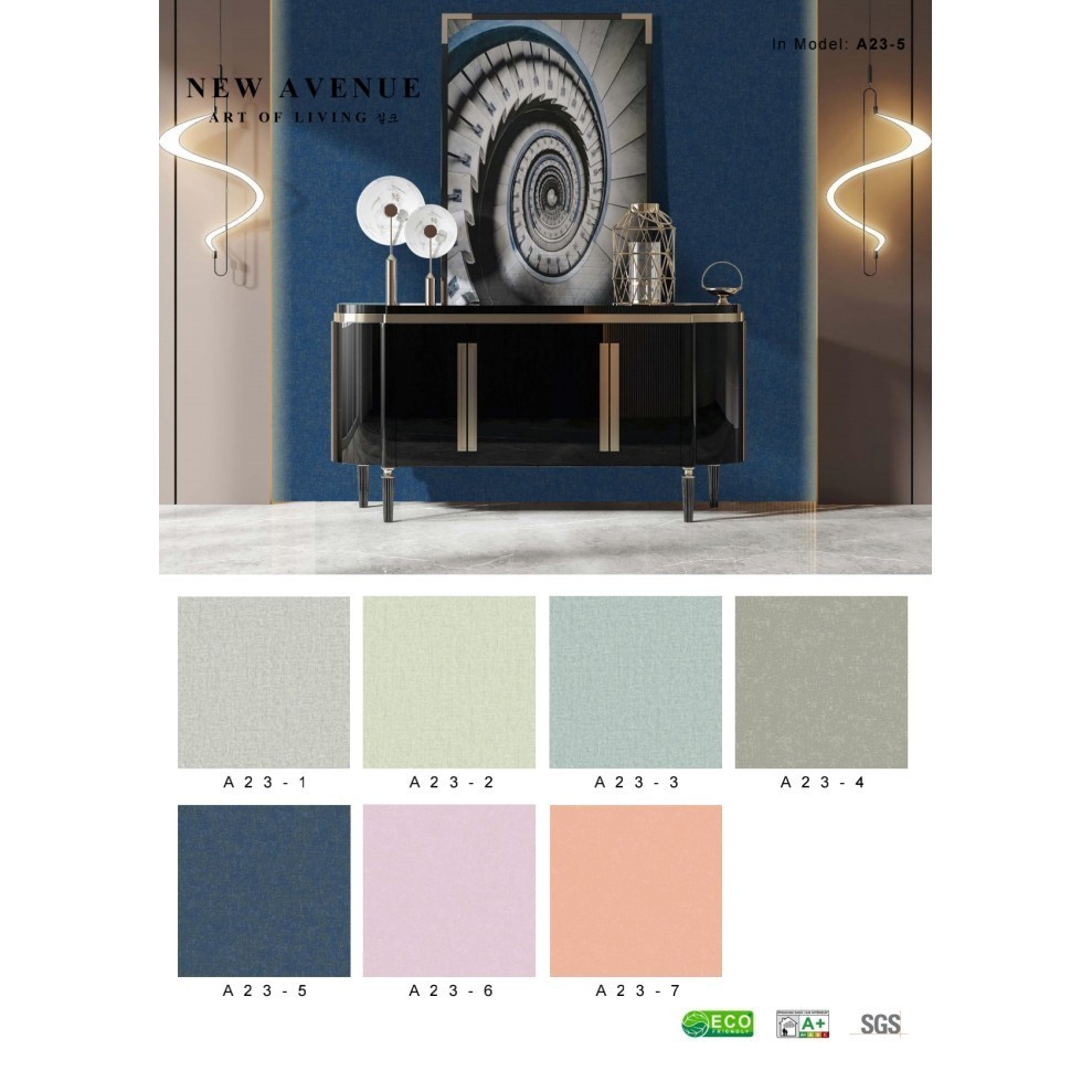 WALLPAPER DINIDING MURAH POLOS MINIMALIS WARNA COKLAT CREAM NAVY