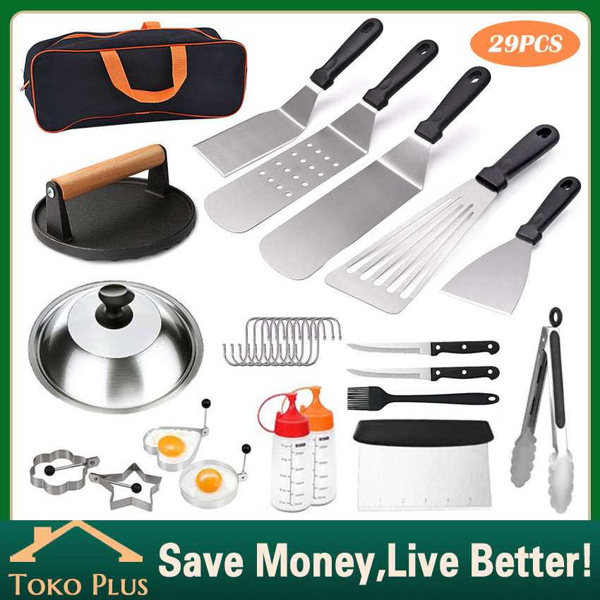 29Pcs/Paket lengkap Wajan datar Roti Bakar Kebab Burger BBQ untuk kompor panggangan roti bakar isi b