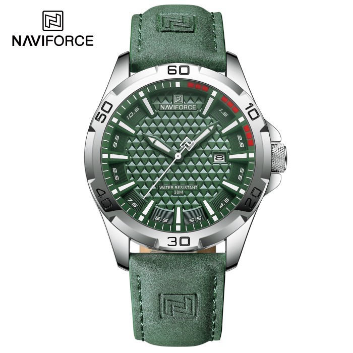 Jam Tangan Pria Naviforce NF-8023 Analog Strap Kulit