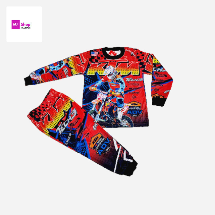 ✨READY✨ -Setelan baju balap anak / Baju motor cross anak - oneal navy, 2-3 tahun