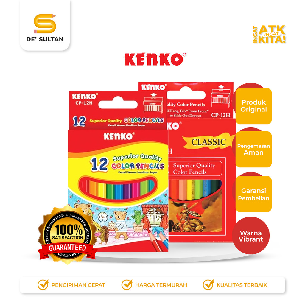 

KENKO 12 PENSIL WARNA/ COLOR PENCIL CP-12HALF CLASSIC (1SET)