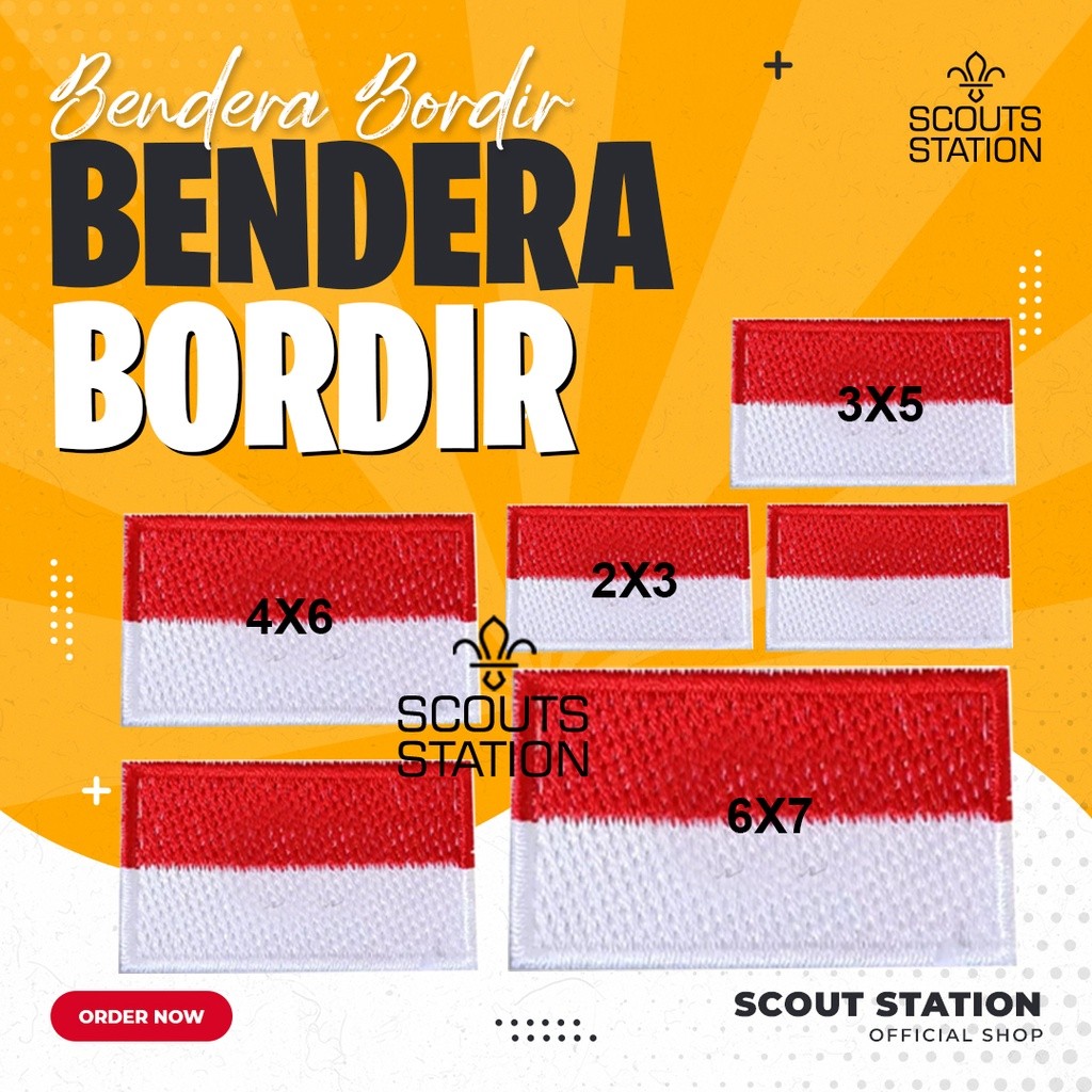 Bordir Bendera Bordir / Bordir Bendera / Badge Merah Putih Bordir / Bordir Merah Putih