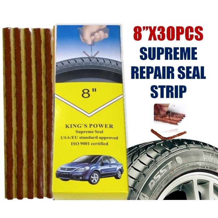 Refill Isi Ulang Karet Cacing isi Tambal Ban Tubeless Mobil 8" King's Power Supreme seal isi 30 pcs