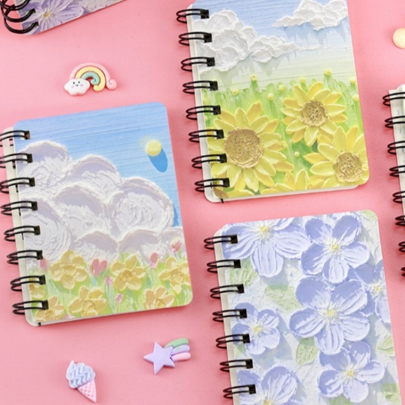 

Wholesale Kawaii Pocket Book Portable Notebook Student Cute Page Flip Mini Thick Coil Stationery School Supplies