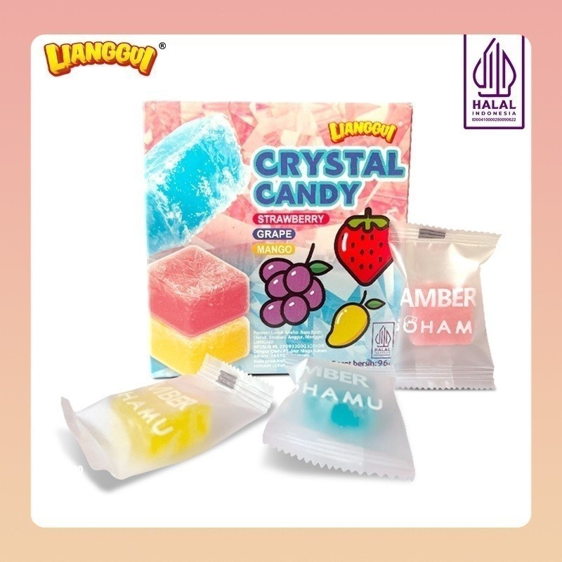 

[Permen kupas halal]LIANGGUI CRYSTAL CANDY Lianggui Rasa Leci PERMEN LUNAK ANEKA RASA STROBERI, MANGGA Permen Rasa Buah Mangga Jeruk & trawberry Permen Lunak