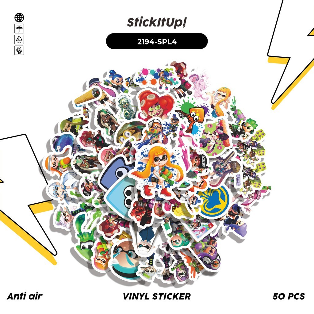 

COD✨ 50 Pcs Stiker GAME SERIES SPLATOON CHAR MIX 04 Lucu Anti Air Untuk Dekorasi Notebook Sepeda Skateboard Handphone DIY