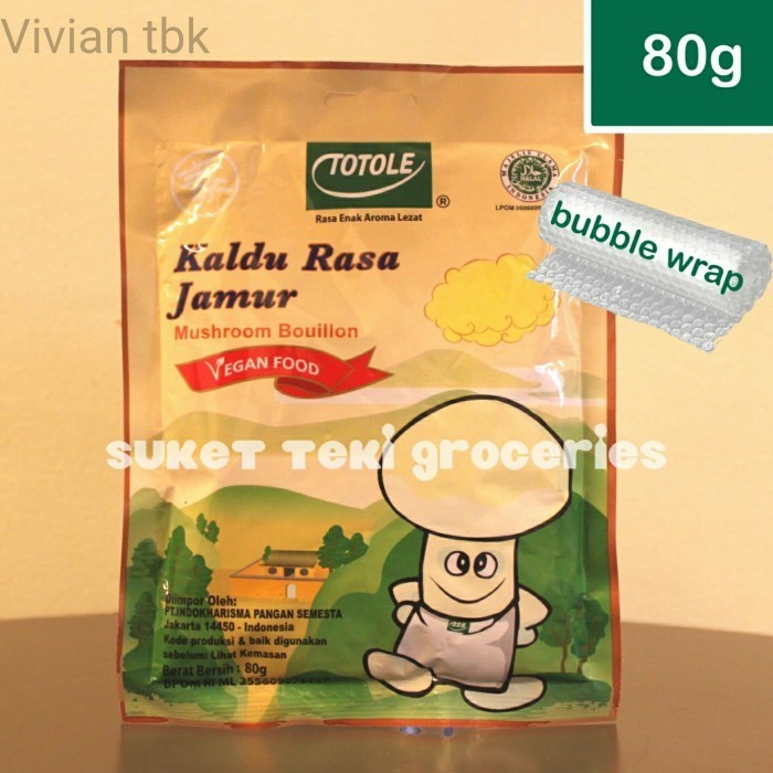 

vv Kaldu Jamur Totole 80 gr Penyedap Halal Vege Non Kolesterol READY