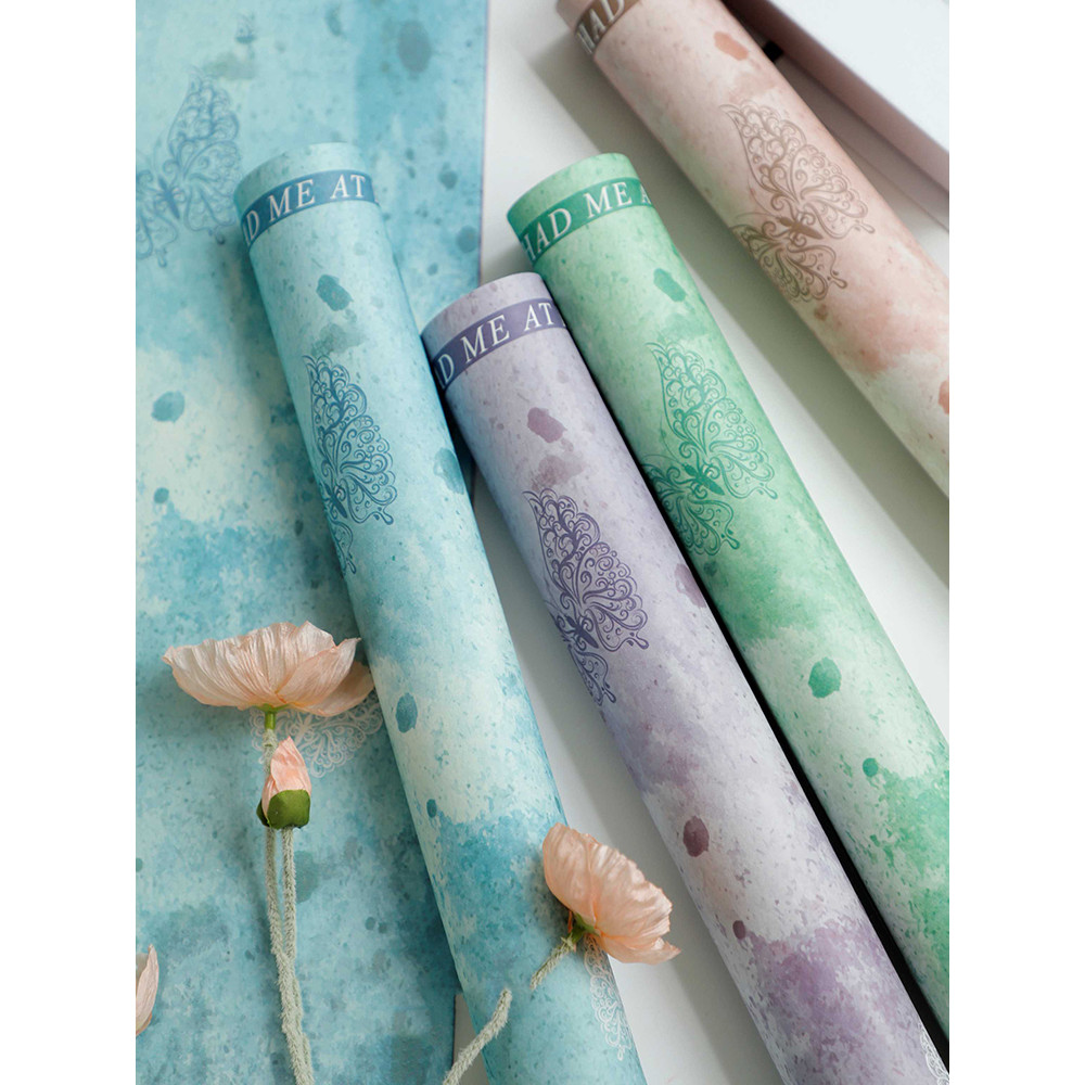 

Valentine's Day Vintage Butterfly Flower Wrapping Paper Art Aesthetics Kraft Paper Sheets Korean Paper For Florist Flowers