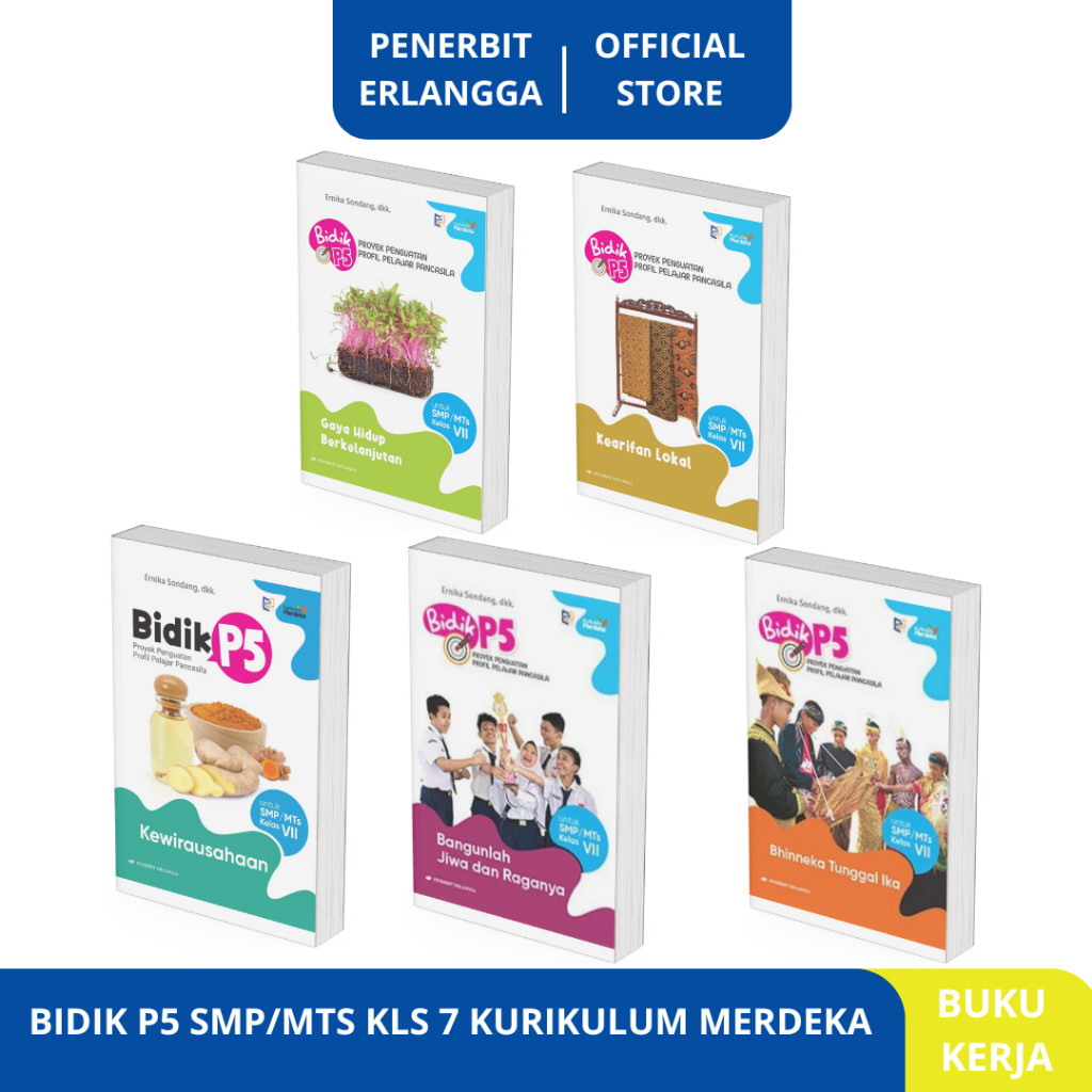 Buku Bidik P5 Kelas 1 / 7 SMP/MTs Kurikulum Merdeka Penerbit Erlangga