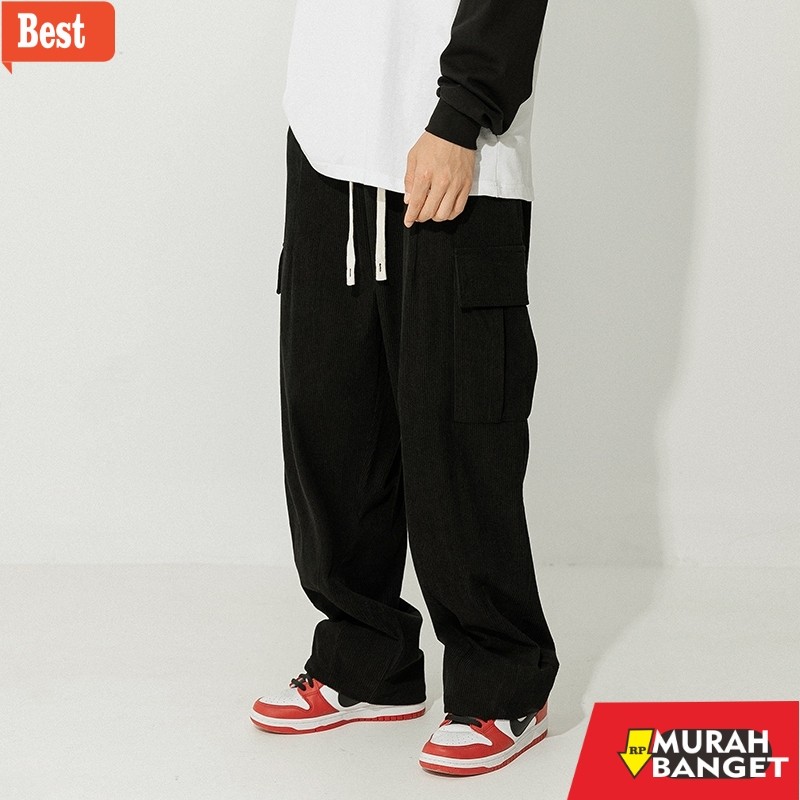celana cargo panjang pria Celana Corduroy Pria Celana Cargo Corduroy pants Celana Kargo