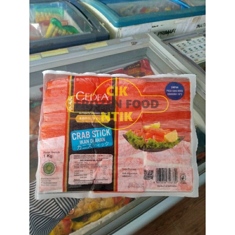 

Cedea crab stik 1kg Frozen food cik ntik Jambi cemilan jajanan seblak korea jepang ikan olahan
