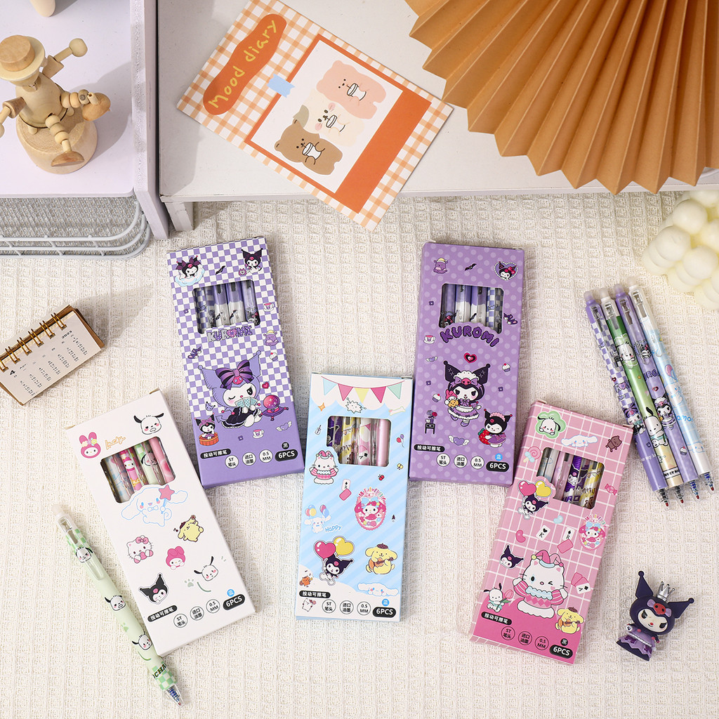 

[GROSIR ATK] PULPEN GEL MEKANIK BISA DIHAPUS ISI 6 PCS MOTIF DAN KAWAII CUTE LG