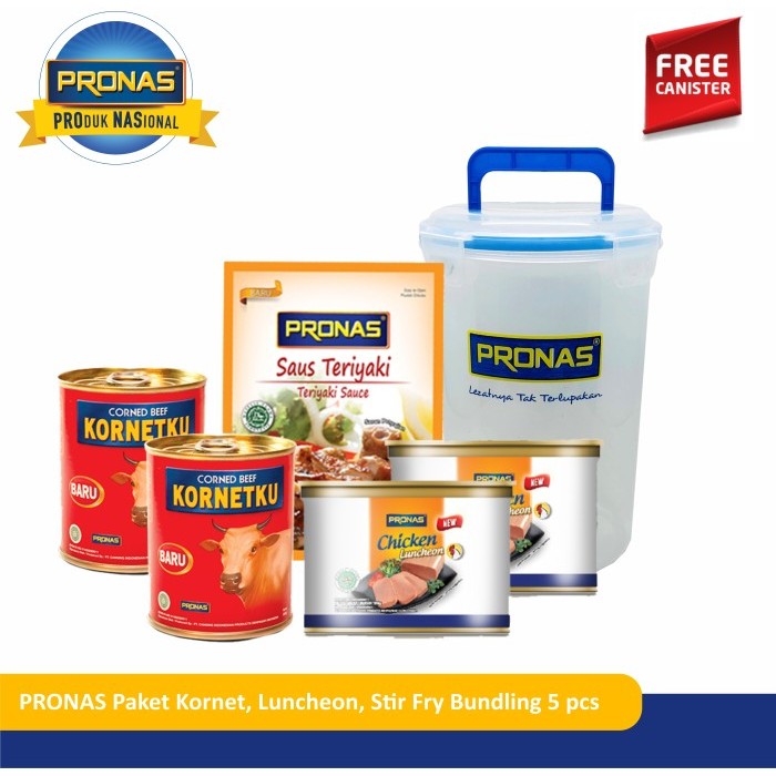 

WT PRONAS Paket Kornet, Luncheon, Stir Fry Bundling 5 pcs Free Canister