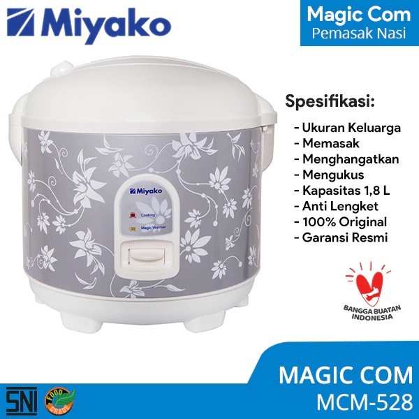 MAGIC COM MIYAKO 528 | Magic Com Kapasitas 1.8Liter Miyako 528