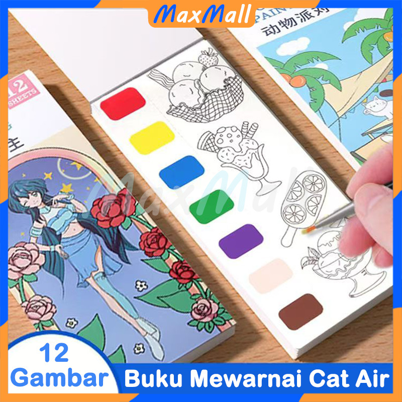 

Buku Mewarnai Catatan Cat Air Anak-Anak Mainan Melukis Dengan Cat Air Buku Mewarnai Cat Air