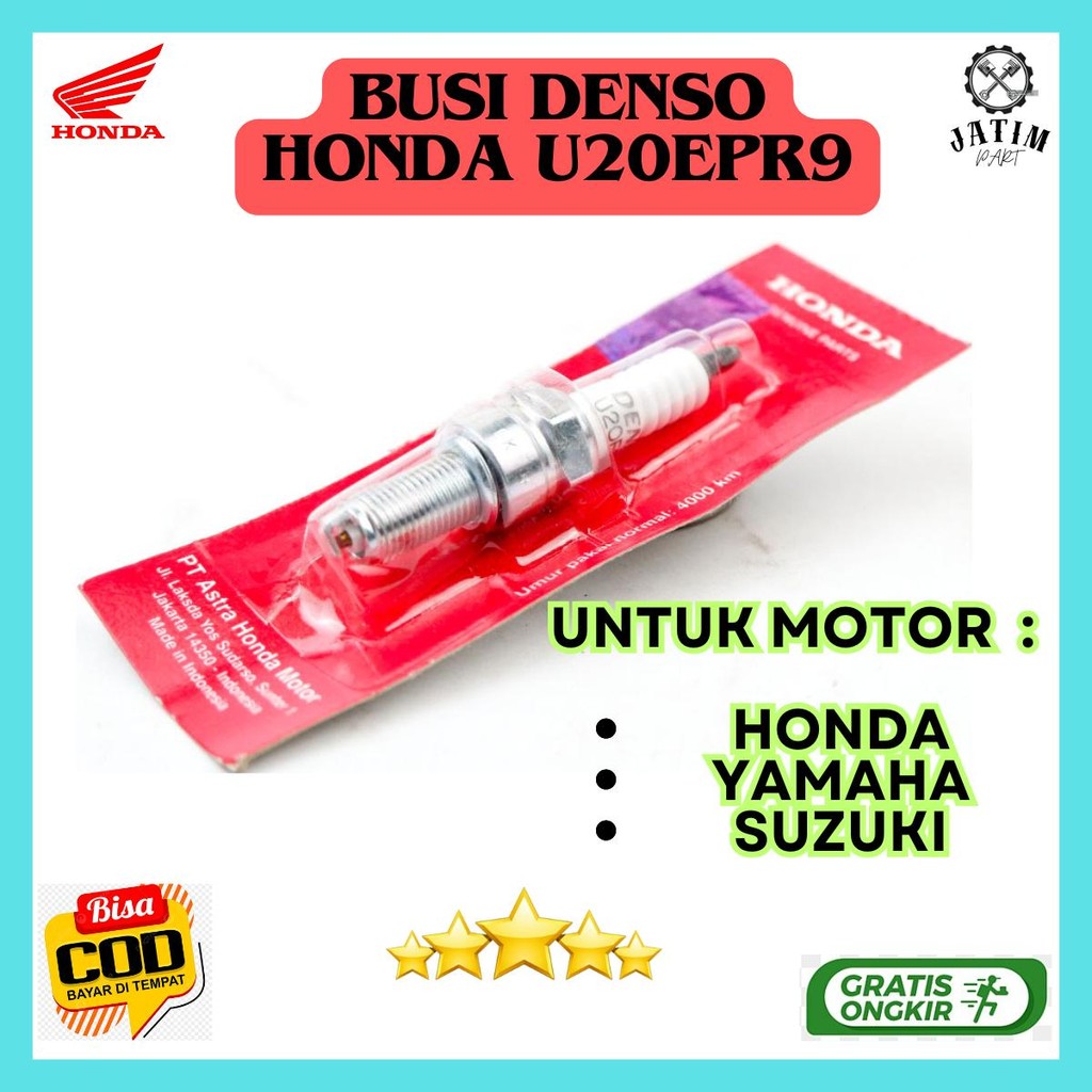 Busi Honda Ori U20 / Busi Denso Ori U20EPR9 / Busi Motor Matic Dan Manual Original Premium - U20EPR9