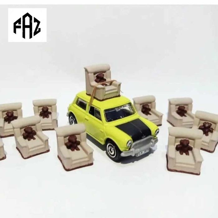 Miniatur figur kursi sofa mr bean skala 64