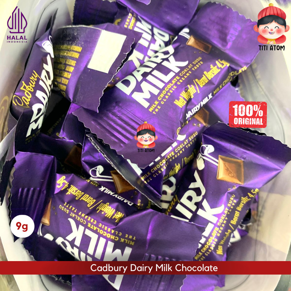 HALAL Cadbury Dairy Milk Chocolate Coklat Batang Mini Kecil Malaysia 4.5g | Toples 405g 90x4.5g