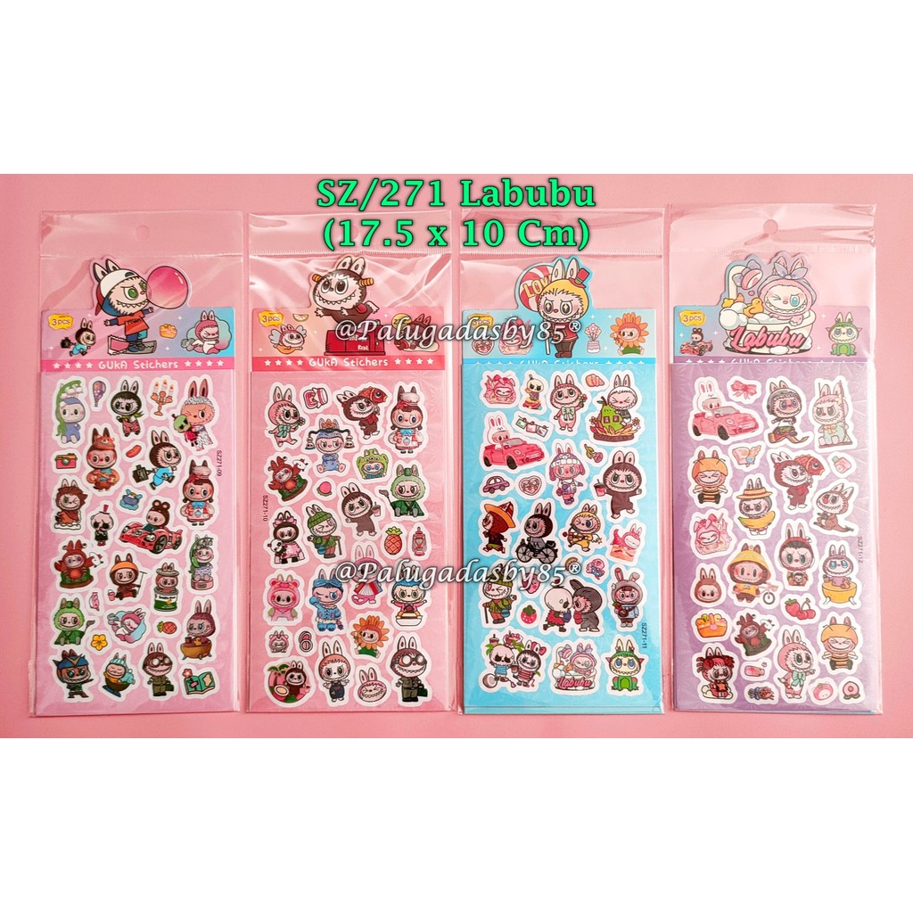 

(1 Set) Sticker Labubu Hologram 17.5 x 10 Cm / Sticker Viral Labubu / Sticker GXIMP SZ/271 Labubu