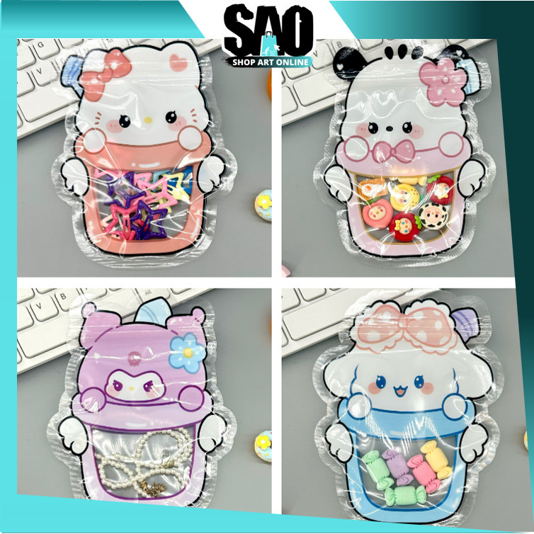 

SAO - 6441 Pouch Travel Ziplock / Plastik Goodie Bag Karakter / Tempat Penyimpanan Portable Lucu