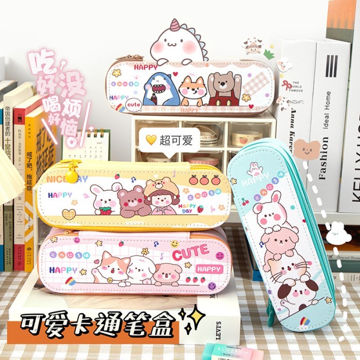 

Best[Promo] kotak pensil anak / tempat pensil anak 2 tingkat motif lucu - random
