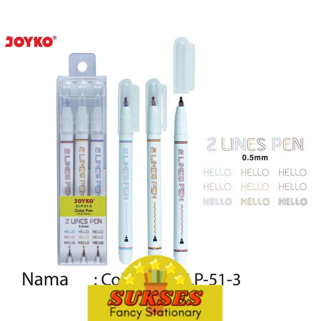 

Color 2 Lines Pen Pulpen Pena Warna Joyko Clp-51-3