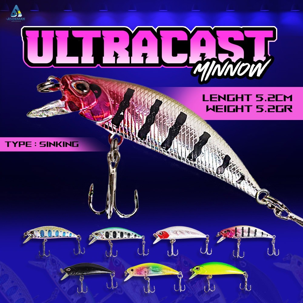 Minnow Sinking Ultracast | Umpan Casting Ultralight Minnow 5 Gram