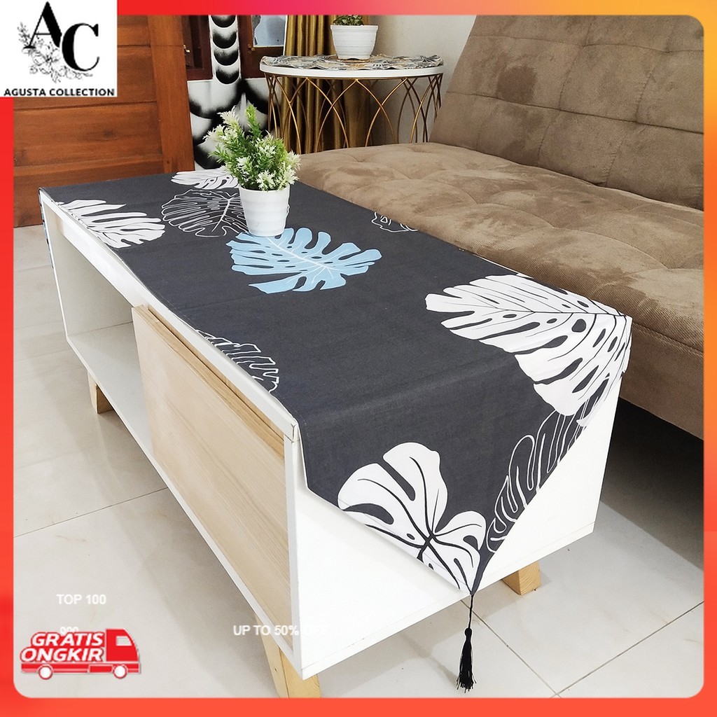 Taplak Murah / Taplak Meja Tamu Persegi Panjang Rumbai Minimalis