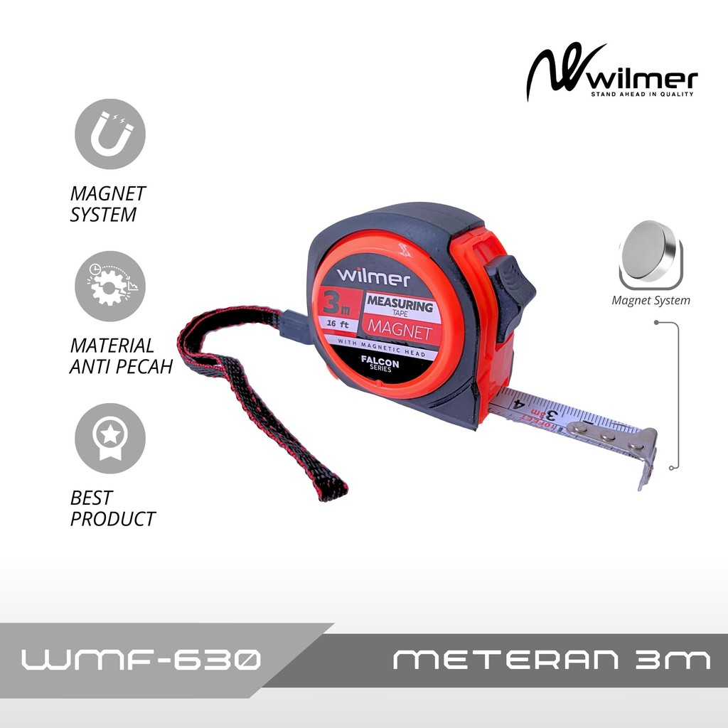

MM Meteran 3 m / 5 m / 7,5 m / Meteran Magnetik Wilmer