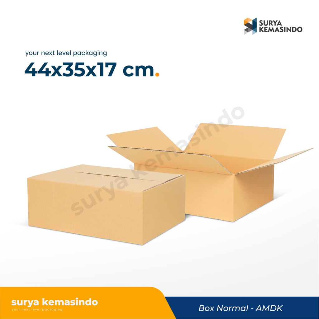 

Box 44x35x17 ( T.17 ) Amdk/BoxNormal/A1/Kotak/Kemasan/Packaging/Kardus/KartonKemasan/Tinggi17