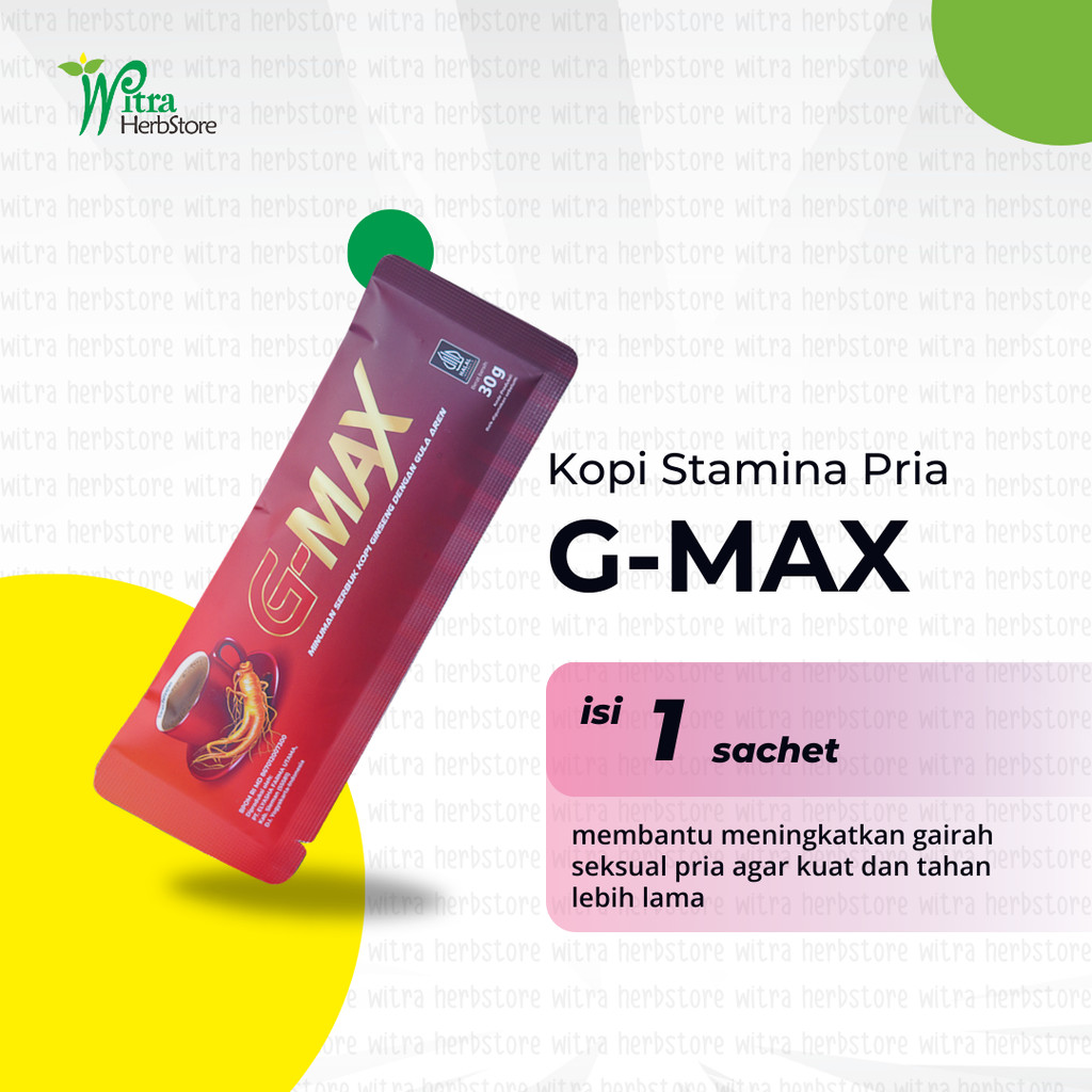 

G-MAX Kopi Ginseng Stamina Pria Tahan Lama 1 Sachet 30 Gram