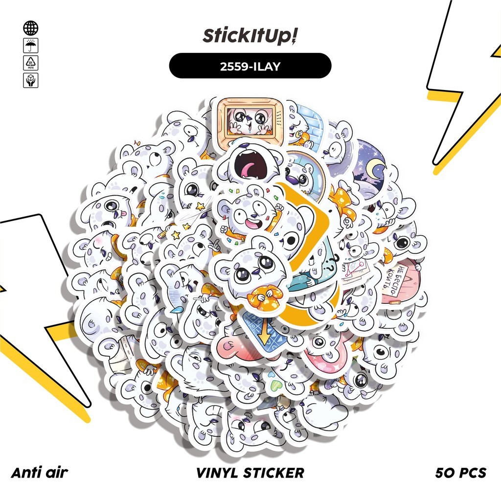 

COD✨ 50 Pcs Stiker FUNNY CHARACTER ILAY THE FULL JOB BEAR STICKER PACK Lucu Anti Air Untuk Dekorasi Notebook Sepeda Skateboard Handphone DIY
