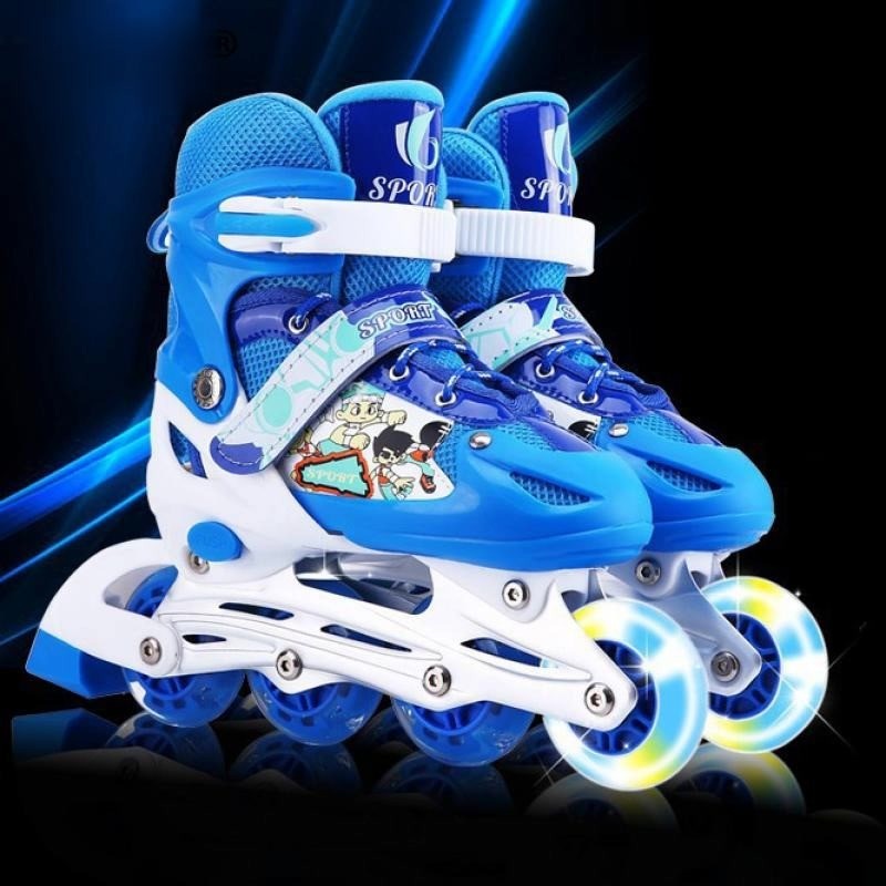 Roller Skates Adjustable Roller Inline Skates Shoes 4 Wheels Flashing Quad Skating Shoes Sneakers Fo