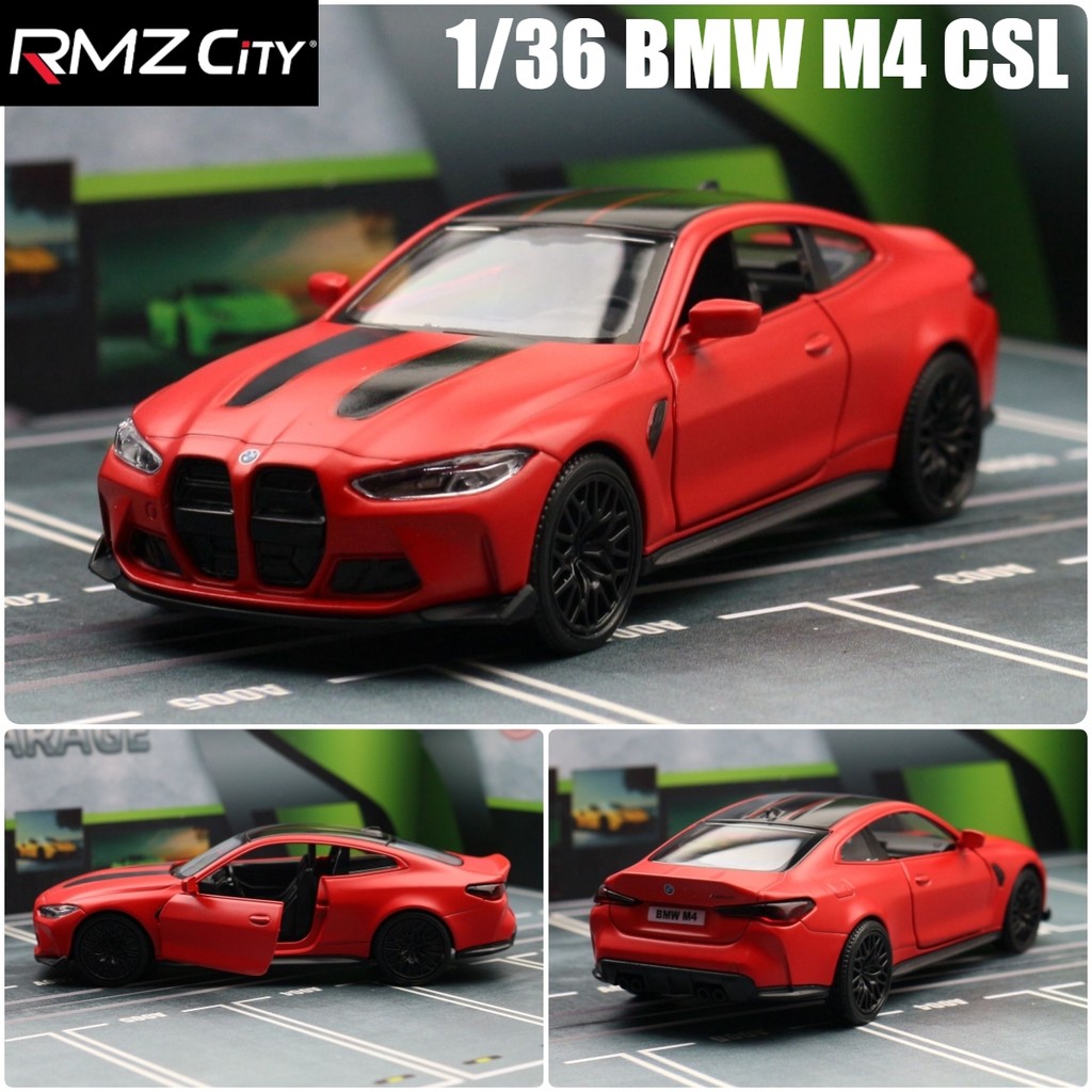 1/36 BMW M4 CSL G82 Sedan Toy Car Miniature Model RMZ CiTY Free Wheels Pull Back Diecast Alloy Colle