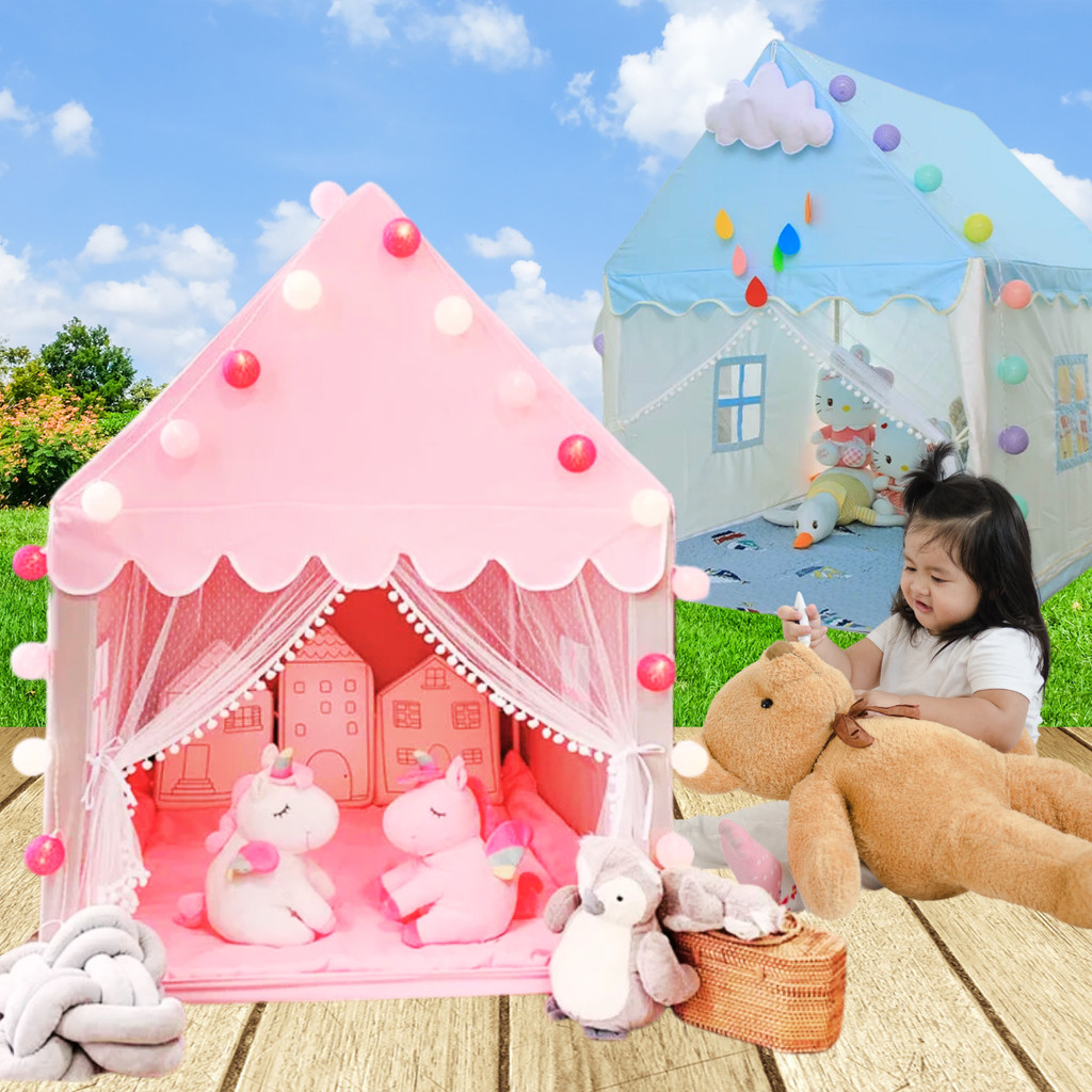 Tenda Camping Anak 2 3 4 Orang Mainan Rumah Rumahan Castle Princess Jumbo Jendela Pintu