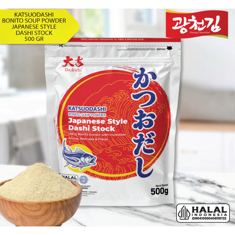 

Daikichi Katsuodashi Bonito Soup Powder 500gr | Bumbu Dashi Halal