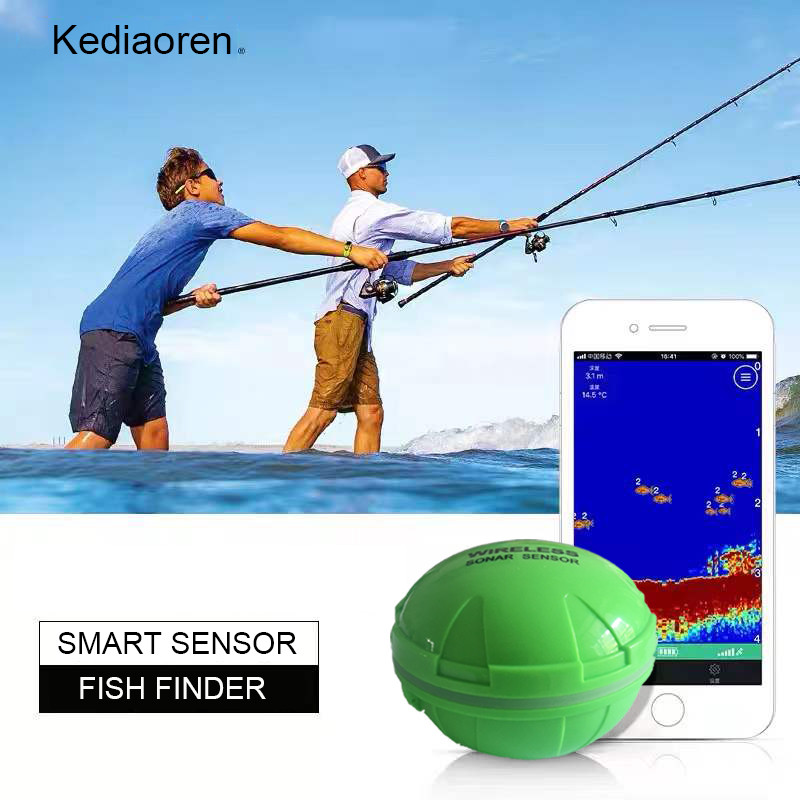 Wireless Bluetooth Sonar Eo Sounder Fishing Finder 50M 164 Feet Deeper Fish Finder Probe Lithium Bat