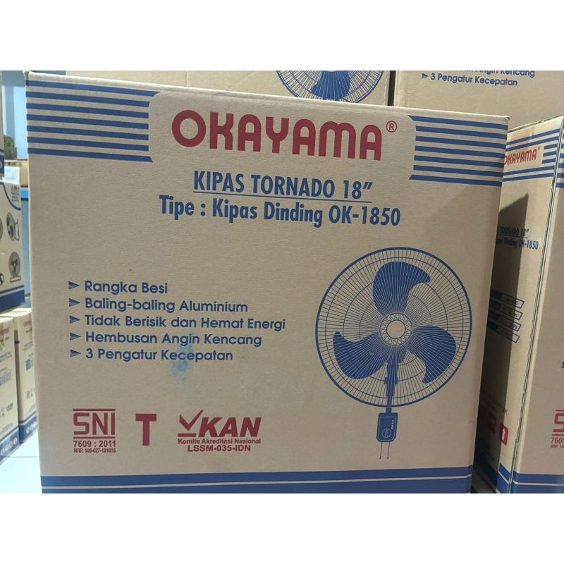 Kipas Angin Tornado 18inch Okayama OK-1850 Dgn 3 keceptan sangat kencang OKAYAMA original bergaransi