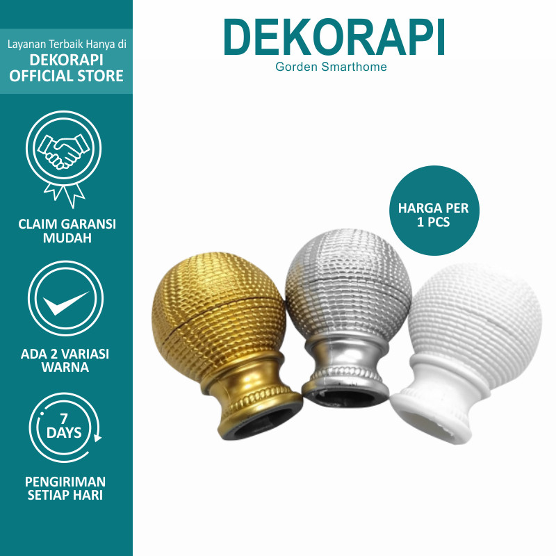 DEKORAPI End Cup Tutup Tiang Gorden Bulat Jumbo
