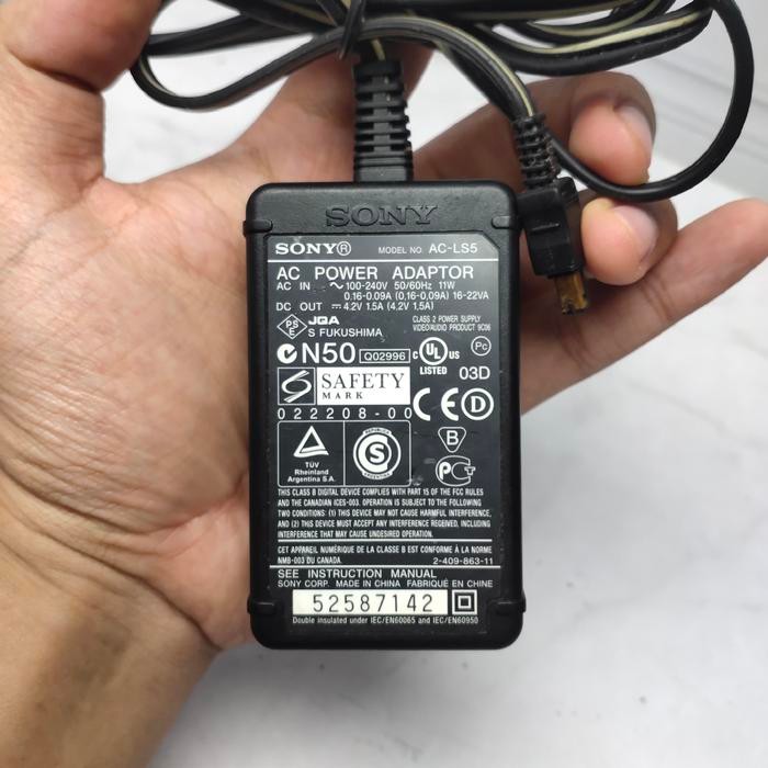 Adaptor Charger Kamera Sony AC-LS5 Original DSC F88 G1 G3 H3 H3B H55 H7 H7B H9 H9B H10 H20 H50 DSC-T