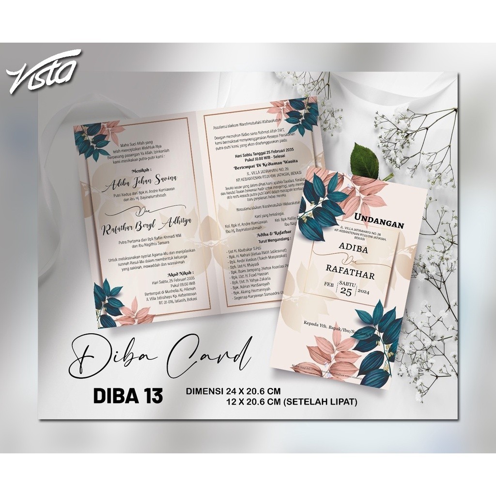 Blangko  diba card 13  Wedding Invitation