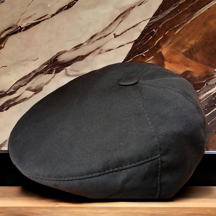 Topi Flat Cap Pet Pelukis Golf Pria / Topi Pet Pria / Topi Copet Pria - Hitam, S