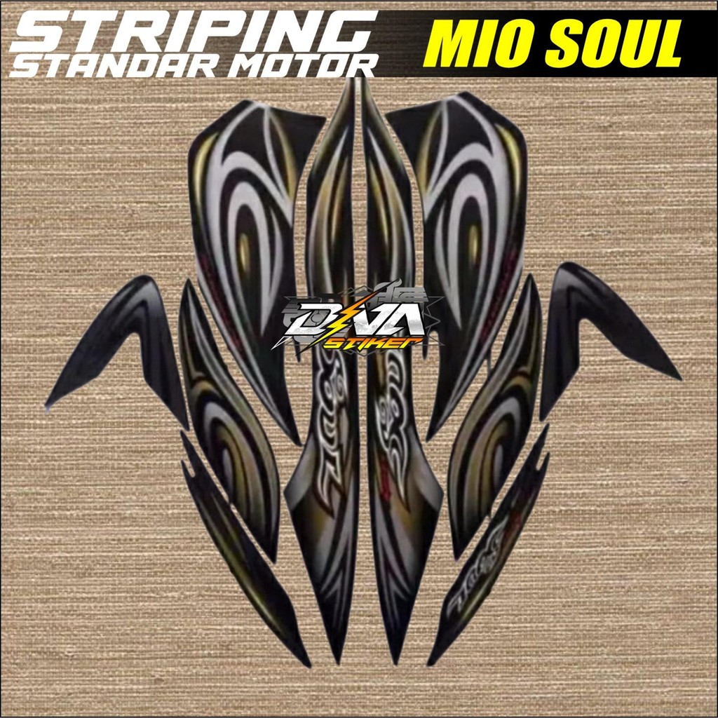 STIKER STRIPING MIO SOUL 2008 HITAM