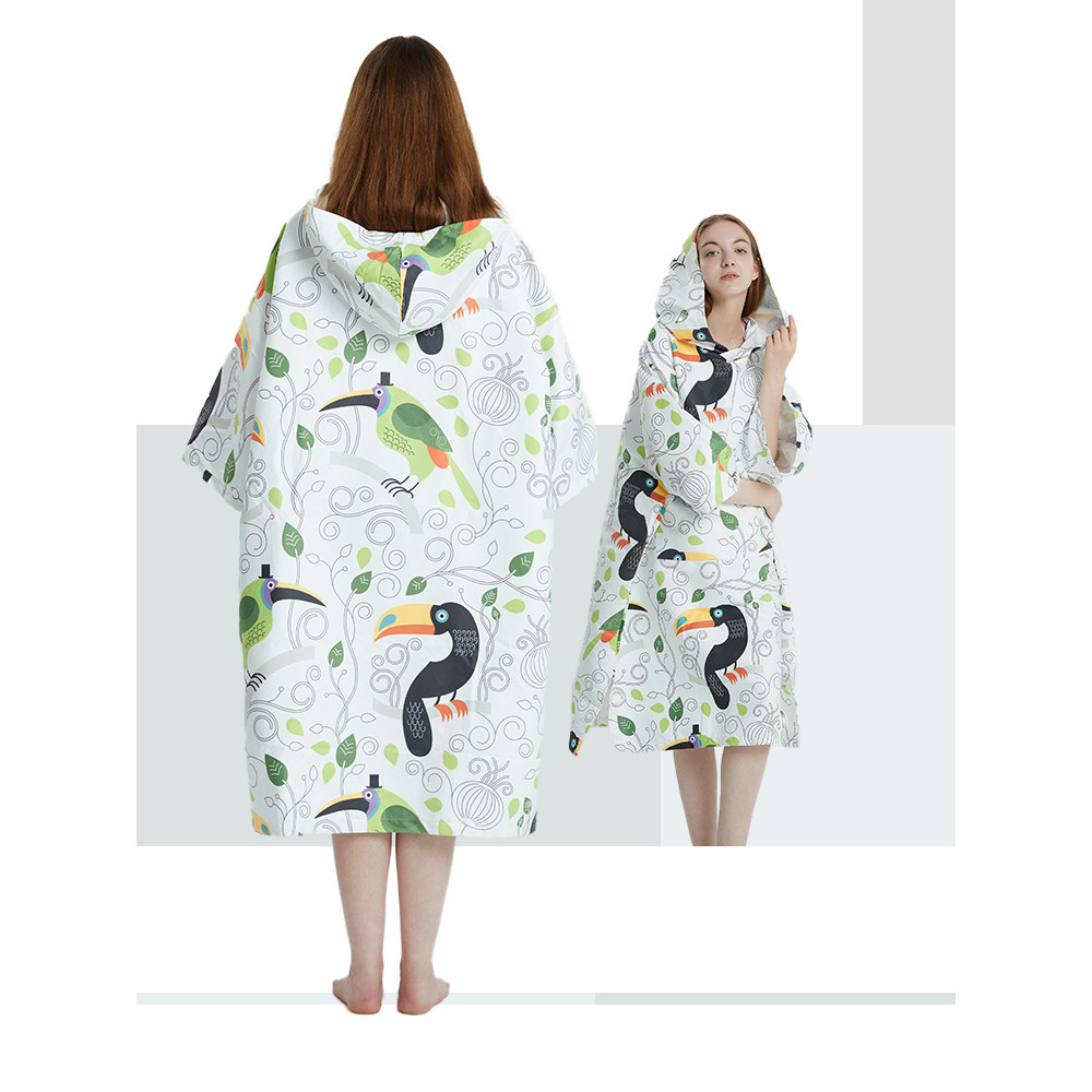 Surf Poncho Towel Poncho Quick-Dry Towel Hoodie Microfiber Beach Robe Changing Poncho Swim Towel Bea