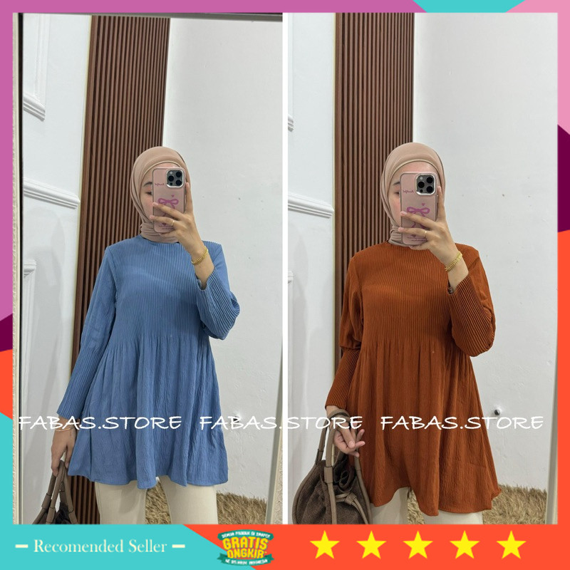TERMURAH BAJU KEREN / Anastasya blouse Plisket- Blouse Plisket Lengan Balon- Atasan plisket