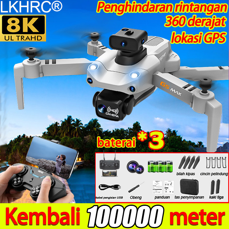 Terbang 10000m KKRC Drone kamera Smart Drone Gratis 3 baterai Pengembalian jarak jauh GPS 8K Dual Ka