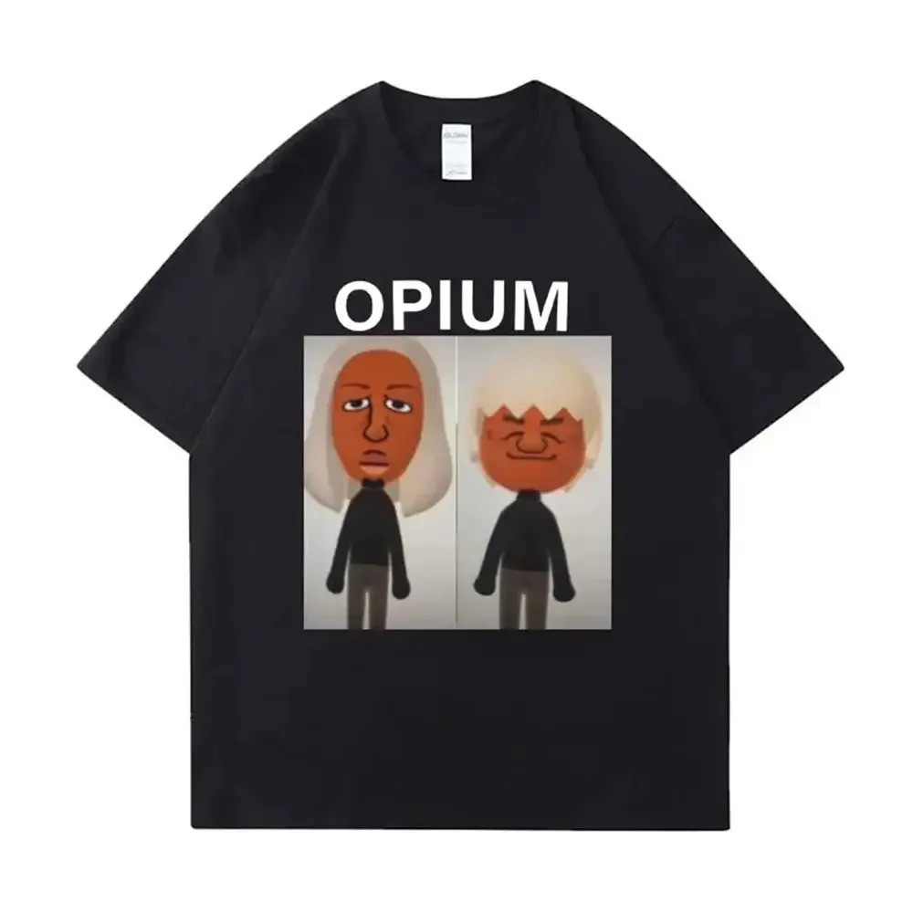 OPIUM Ken Carson Destroy Lonely T-Shirt Karakter Wii Lucu Meme Kaos Grafis Wanita Kaos Cetak Kartun 