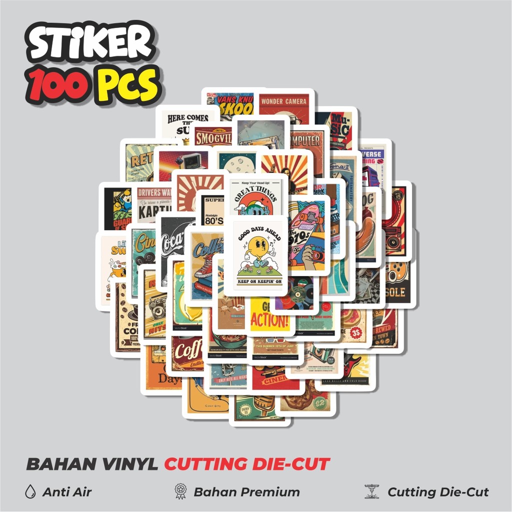 

Terbaru! 50 pcs Stiker Poster Retro Dekorasi Lucu Kreatif untuk Notebook, Skateboard, HP